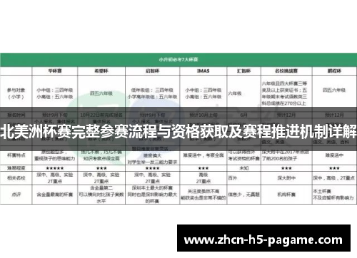 北美洲杯赛完整参赛流程与资格获取及赛程推进机制详解