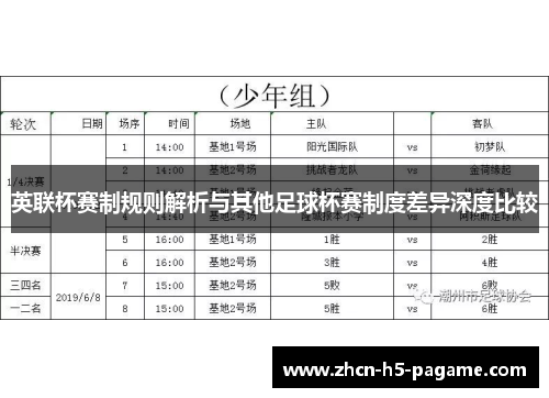 英联杯赛制规则解析与其他足球杯赛制度差异深度比较